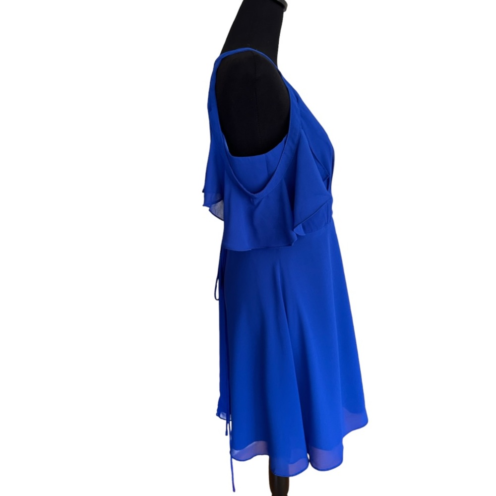 Lulus Bombshell Royal Blue Off-The-Shoulder Wrap Dress Size XL - Picture 7 of 13